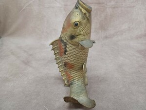  vase flower go in flower vase colored carp copper made overglaze enamels height approximately 25.5cm ornament common carp objet d'art interior small articles collection Nara departure direct taking over possible scratch . dirt equipped!