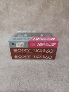 カセットテープ HITACHI 120R SONY UCX-S 60 TYPE Ⅱ ノーマルポジション カセットテープ 120分 8本セット 未使用品 3点 まとめ売り 