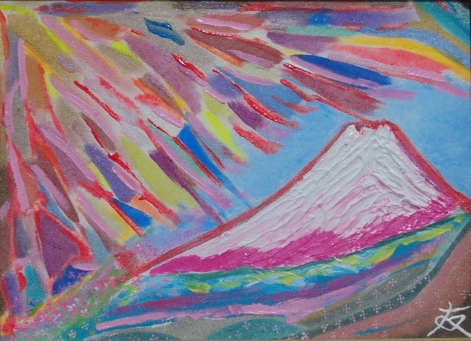 Asociación Nacional de Arte TOMOYUKI Tomoyuki, Cielo colorido Monte Fuji, Pintura al óleo, F4:33, 4cm×24, 3cm, Pintura al óleo única en su tipo., Nueva pintura al óleo de alta calidad con marco., Autografiado y garantizado como auténtico., Cuadro, Pintura al óleo, Naturaleza, Pintura de paisaje