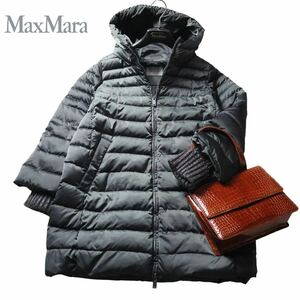 定価16.8万　マックスマーラ MaxMara マレーラ MARELLA 極暖ダウンコート♪ アルパカリブアクセント　ロングコート　大人の女性へ♪