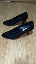 FENDI　フェンディ　イタリア ブラック シューズ 靴 ヒール パンプス 革 36 1/2 現状品　レディース_画像4