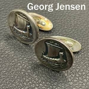 【人気】Georg Jensen / ジョージジェンセン ボートモチーフ カフス SV925 50 シルバー/2225456/CDK56-12
