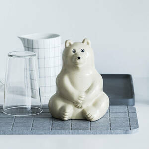  [１円〜]極美品＊白くま貯金箱 Polar Bear Money BOX フィンランド 北欧デザイン インテリア 置物 鍵付き シロクマ ノルディア銀行 NORDEA