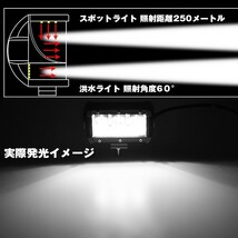 5インチ _ホワイト_6500K_ 5C-65W 洪水ライト/スポットライト 65W 作業灯 LEDワークライト 投光器 2個 12V/24V 6500LM_画像3