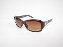 柿◆izone　UV3　4220　アイゾーン　テンプル　デザイン　アイウェア　ダークブラウン系　サングラス　眼鏡　程度良品_画像1
