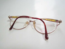 01A◆極上　美品　Yves Saint Laurent　Paris　Ti-P　30-6650　イヴサンローラン　ボストン型　メタリックピンクｘレッド系　眼鏡_画像7