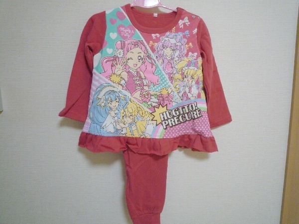 送料無料 HUGっと!プリキュア 光るパジャマDX 裏起毛 レッド 110cm 新品