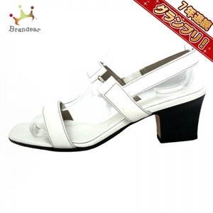  Hirofu HIROFU sandals 24 - leather white × black shoes 