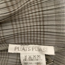 プリーツプリーズ PLEATS PLEASE 長袖シャツブラウス サイズ3 L - グレー×グレーベージュ レディース チェック柄/プリーツ トップス_画像3