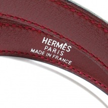 エルメス HERMES ブレスレット ケリー レザー×金属素材 ボルドー×シルバー □F アクセサリー（腕）_画像5