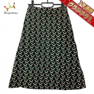 マルニ MARNI ロングスカート サイズ36 S - 黒×グリーン×ピンク レディース 美品 ボトムス