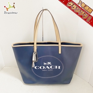 コーチ COACH トートバッグ F31315 パークメトロホースアンドキャリッジトート PVC(塩化ビニール)×レザー ネイビー×ベージュ バッグ