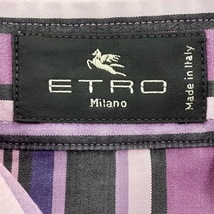 エトロ ETRO 長袖シャツブラウス サイズ44 L - パープル×黒×マルチ レディース ストライプ トップス_画像3