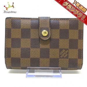 ルイヴィトン LOUIS VUITTON 2つ折り財布 N61664 ポルト モネ・ビエ ヴィエノワ ダミエキャンバス エベヌ CA0056 財布 ダミエ