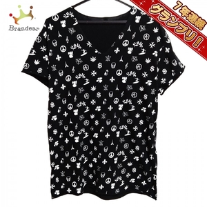 ルシアンペラフィネ lucien pellat-finet 半袖Tシャツ サイズL - 黒×白 レディース クルーネック トップス