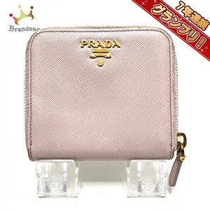 プラダ PRADA 2つ折り財布 1ML522 - レザー ライトピンク ラウンドファスナー 財布