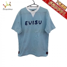 エヴィス EVISU 半袖Tシャツ サイズXXL XL - ライトブルー×白×ダークネイビー メンズ クルーネック トップス_画像1