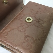 グッチ GUCCI キーケース 257217 ラブリー,シマライン レザー ピンクベージュ 6連フック 財布_画像8