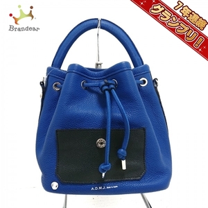 アクセソワ・ドゥ・マドモワゼル AccessoiresDeMademoiselle(ADMJ) ハンドバッグ 22SA01015 - レザー ブルー×黒 美品 バッグ