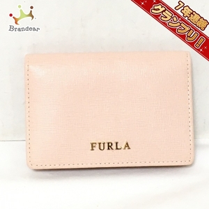 フルラ FURLA 名刺入れ - レザー ライトピンク 美品 財布