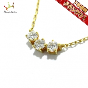 アーカー AHKAH ネックレス - K18YG×ダイヤモンド 3Pダイヤ/D:0.13ct 美品 アクセサリー（首）