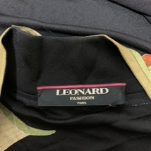 レオナール LEONARD カーディガン サイズ3 L - 黒×オレンジ×マルチ レディース 長袖/シルク/花柄/肩パッド トップス_画像3