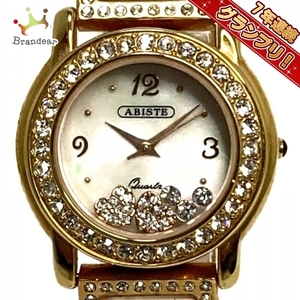 ABISTE(アビステ) 腕時計 - レディース ラインストーン/ハート/ラインストーンベゼル アイボリー