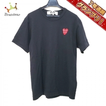 プレイコムデギャルソン PLAY COMMEdesGARCONS 半袖Tシャツ サイズM - 黒×レッド レディース クルーネック トップス_画像1