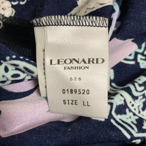 レオナール LEONARD 半袖カットソー サイズLL - ダークネイビー×パープル×マルチ レディース ハイネック/花柄/ペイズリー柄 トップス_画像5