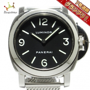 PANERAI(パネライ) 腕時計 ルミノール ベース PAM00112 メンズ SS/裏スケ/社外ベルト 黒