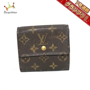 ルイヴィトン LOUIS VUITTON Wホック財布 M61652 ポルトモネビエカルトクレディ モノグラム・キャンバス ×クロスグレインレザー - SP1020