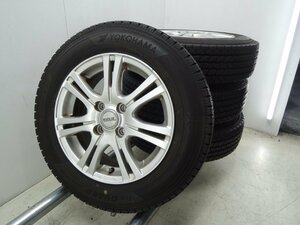 155/80R14 ヨコハマ ice GUARD iG91 ホイール 14×5.5J 4H PCD100 +45 冬タイヤセット サクシード等 室内保管 手渡し可!個人宅着払い!B928