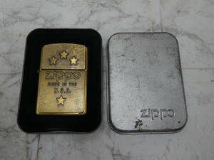 ☆ZIPPO ジッポー AN AMERICAN CLASSIC ゴールド 火花のみ確認済み ケース付き 中古品 1円スタート ☆