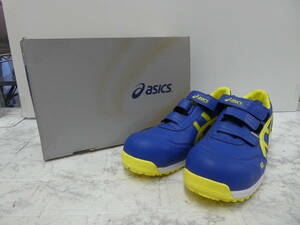 ☆ asics アシックス FIS52S ウィンジョブ 安全靴 作業靴 27.5cm ブルー イエロー 中古品 1円スタート ☆