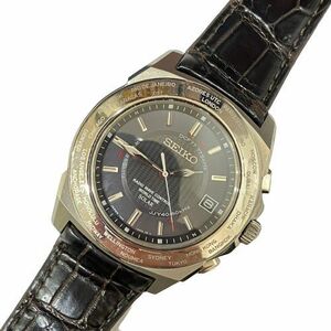 【SEIKO/セイコー】7B25-0AC0 ブライツ ワールドタイム デイト ソーラー 腕時計★41990