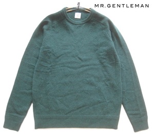 美品!!ミスタージェントルマン Mr.GENTLE MAN*クルーネック ウールニットセーター L 緑 グリーン MISTER GENTLE MAN