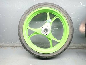 βEL05-3 カワサキ ZXR250 ZX250C (H3年式) 始動動画有 フロントホイール 振れ有り！リム打ち無し！タイヤに小ヒビ有り！ 3分山残！