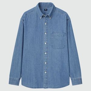 ☆送料無料☆ユニクロ　UNIQLO デニムシャツ（ボタンダウンカラー・長袖） サイズL