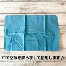 エアピロー 2個 ブルー クッション 旅行 移動 枕 新幹線 車 青色_画像3