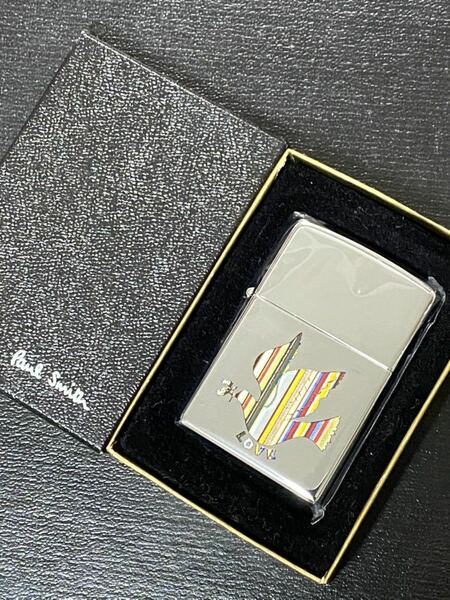 zippo ポールスミス ラブ 前面加工 シルバー 希少モデル 2003年製 Poul Sumith LOVE シルバーインナー 2002年製 ケース 保証書付き