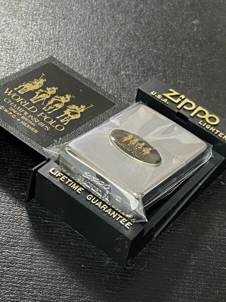 zippo WORLD POLO 筆記体 ポロ 希少モデル ヴィンテージ 1991年製 シルバーインナー 専用プラケース 保証書付き