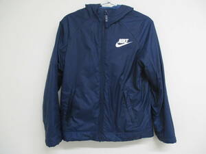 *981[ бесплатная доставка ]NIKE Nike окно жакет Junior boys полный Zip с изнанки флис L 150-160cm с капюшоном темно-синий 939556-410