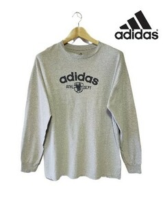 ［USED］ロングTシャツ adidas アディダス グレー メンズ ※シミあり。 203-0157