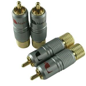 * Nakamichi ....Nakamichi RCA plug RCA connector pin plug 24K gilding red & black 4 pcs set [ free shipping ]