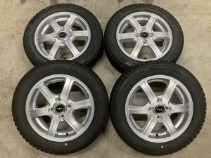 □5284 バリ山 2021年製 スタッドレス VRX2 155/65R14 ワゴンR タント ムーヴ N-BOX 軽自動車 14インチ 4.5J +45 4穴 100 アルミホイール