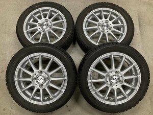 □5361 バリ山 2018年製 スタッドレス 165/55R14 Weds ワゴンR エブリィ ムーヴ ゼスト 等 14インチ 4.5J +45 4穴 100 アルミホイール