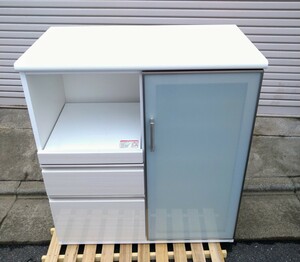 ニトリ キッチンボード キッチンカウンター レンジ台　食器棚　 88cm 　中古　直接引渡し希望 ホワイト