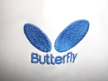 BUTTERFLY　バタフライ　アーカンヘルシャツ　半袖ジップアップシャツ　卓球ピンポン　O　白水色　品番４２０６０_画像2