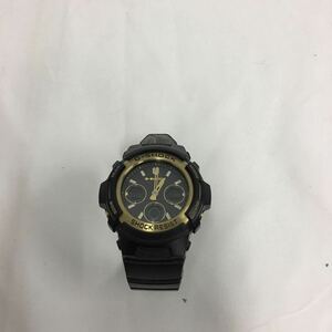 81 【傷有り】 G‐SHOCK AWG‐M100SBG‐1AJF 腕時計 電波ソーラー アナログデジタル ブラック ゴールド (60)