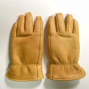 ☆LAMP GLOVES -WINTER GLOVE- CAMEL ランプグローブ 鹿革 ウィンター キャメル/M 裏ボア付き ◆バイク 秋冬 防寒 レザーグローブ